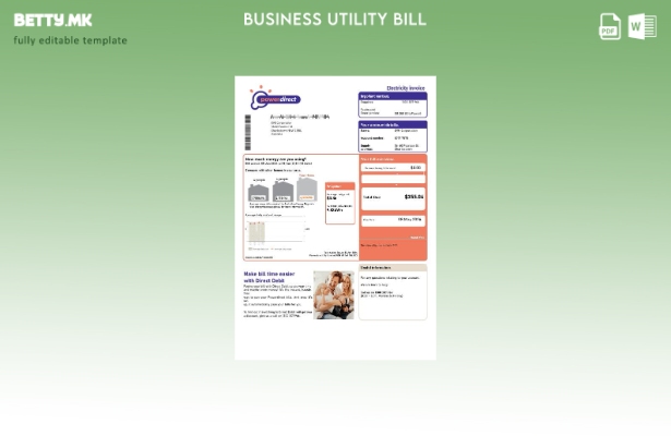 Модерен стил Австралија Powerdirect шаблон за деловна сметка за електрична енерг